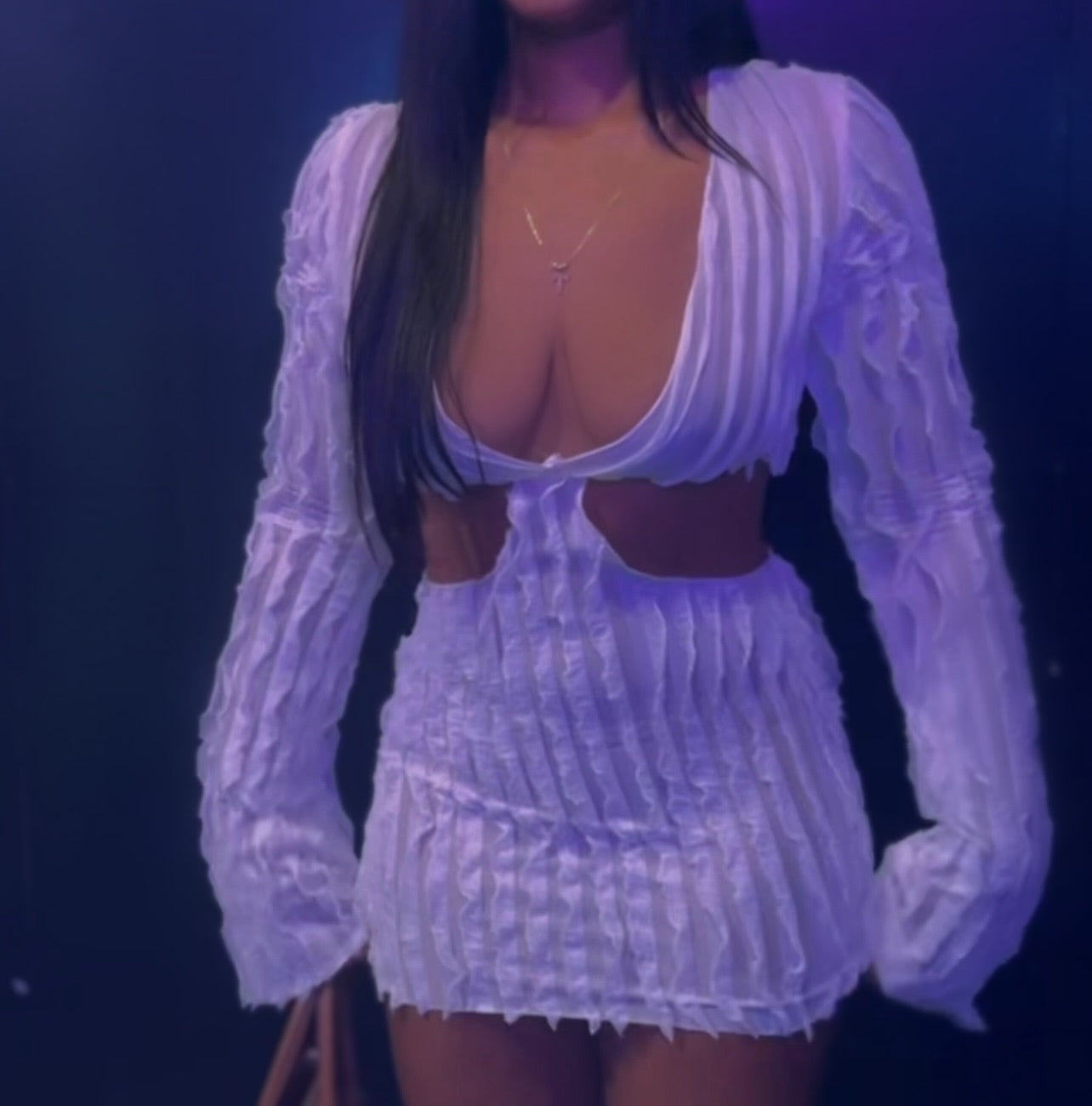 White Mesh Dress